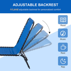 English Elm Folding Chaise Lounge Chair - 4-Position Recline, Breathable Mesh, Portable Outdoor Comfort For Sunbathing W2225141408