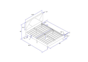 English Elm Queen Upholstered Platform Bed Frame with Headboard, Gray Fabric, Strong Slats, 500lb Limit, No Box Spring Needed W2297141354