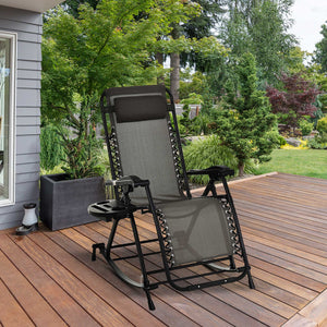 English Elm Outdoor Swing Glider Chair Steel Frame Patio Rocking Mesh Seat 330lb Capacity Weatherproof Comfort Gray W2225141401