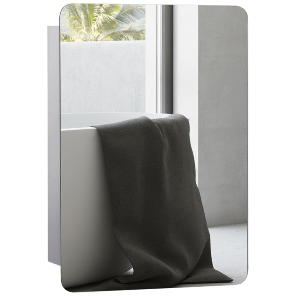 English Elm Kleankin Wall-Mount Bathroom Medicine Cabinet Mirror With 3-Tier Storage, Stainless Steel Style W2225141215