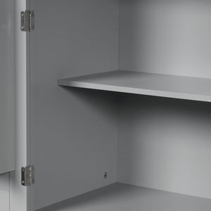 English Elm Bathroom Tall Storage Cabinet with Doors Drawer and Adjustable Shelf, MDF Build, Metal Handles, Anti-Tip Safety Grey WF308204AAE