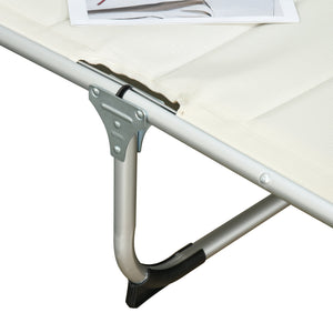 English Elm Foldable Aluminum Chaise Lounge with Padded Headrest, 5-Position Recline, Portable Beach & Patio Lounger White W2225141503