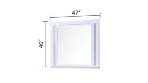 English Elm Opium Milky White Wall Mirror (Mirror Only) — Elegant White Frame, Timeless Opium Design, 36in G150108867