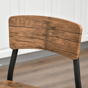 English Elm 3 Piece Bar Table Set Rustic Brown Industrial Counter Height Dining Set with Steel Legs & Footrest Cozy43 W2225141220