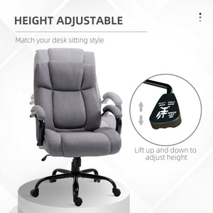 English Elm High Back Big And Tall Executive Office Chair - Heavy-Duty, Adjustable, Wide Seat, Light Grey Comfort W2225141490