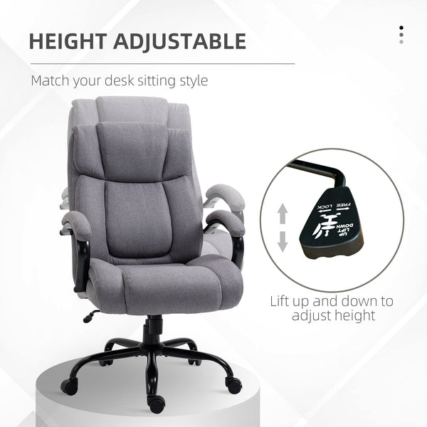 English Elm High Back Big And Tall Executive Office Chair - Heavy-Duty, Adjustable, Wide Seat, Light Grey Comfort W2225141490
