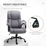 English Elm High Back Big and Tall Executive Office Chair 484Lbs With Wide Seat, Computer Desk Chair With Linen Fabric, Adjustable Height, Swivel Wheels, Light Grey