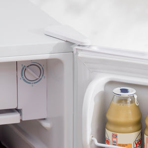English Elm 3.2 Cu Ft Compact Mini Fridge with Freezer Adjustable Shelving for Dorm or Office W2225141452