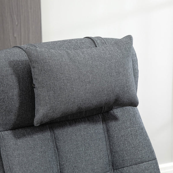 English Elm Executive Linen-Feel Ergonomic High Back Office Chair with Recline, Retractable Footrest & Headrest W2225141236