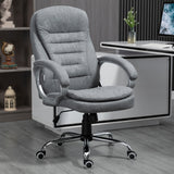 English Elm High Back Home Office Chair Executive Computer Chair With Adjustable Height, Upholstered Thick Padding Headrest and Armrest - Grey