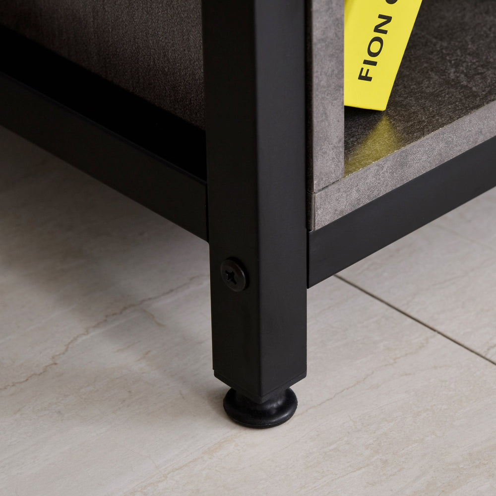 English Elm 68 Inch Office Desk Workstation with Bookshelf & CPU Stand, Spacious Storage, Stylish Woodgrain Grey Trim W2225141474