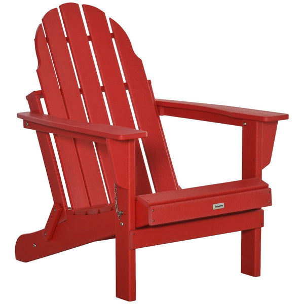 English Elm Folding Adirondack Chair, Durable Faux Wood Design, Weather-Resistant & Portable For Outdoor Relaxation W2225141380
