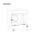 English Elm 30" Bathroom Vanity With Sink Top, Bathroom Vanity Cabinet With Door and Two Drawers, Solid Wood Frame, One Package, Green (Old Sku:Wf311620Aag)