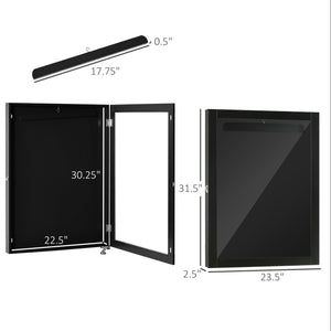 English Elm HOMCOM 24" x 32" Jersey Display Case Wall-Mounted Acrylic Shadow Box with UV Protection, Lockable Hanger W2225141241