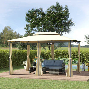 English Elm 10' Outdoor Retractable Pergola Canopy 10' x 13' Aluminum Patio Shelter with UV & Water-Resistant Top White W2225141418