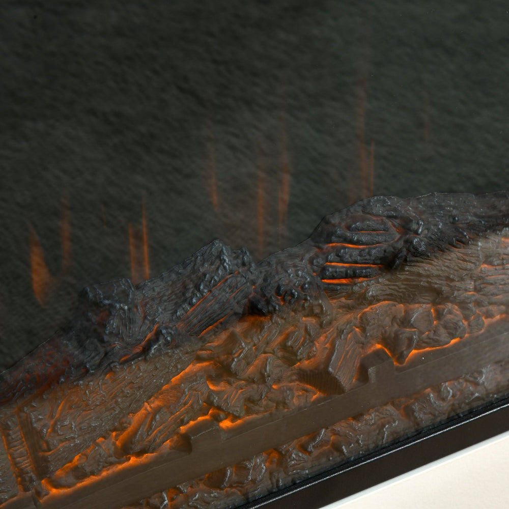 English Elm 32" Electric Fireplace Mantel TV Stand, 1400W Heater with Realistic LED Log Flame, Remote, White, Safe Ambience W2225141455