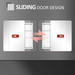 English Elm Kleankin Wall-Mount Bathroom Medicine Cabinet Mirror With 3-Tier Storage, Stainless Steel Style W2225141215