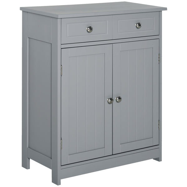 English Elm Kleankin Bathroom Floor Cabinet - Stylish Freestanding Storage With 2 Doors, Drawers & Adjustable Shelf W2225141216