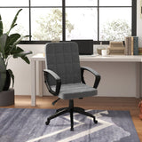 English Elm Fabric Office Chair, Computer Desk Chair, Swivel Task Chair With Arms, Adjustable Height, Swivel Wheels, Mid Back, Charcoal Gray