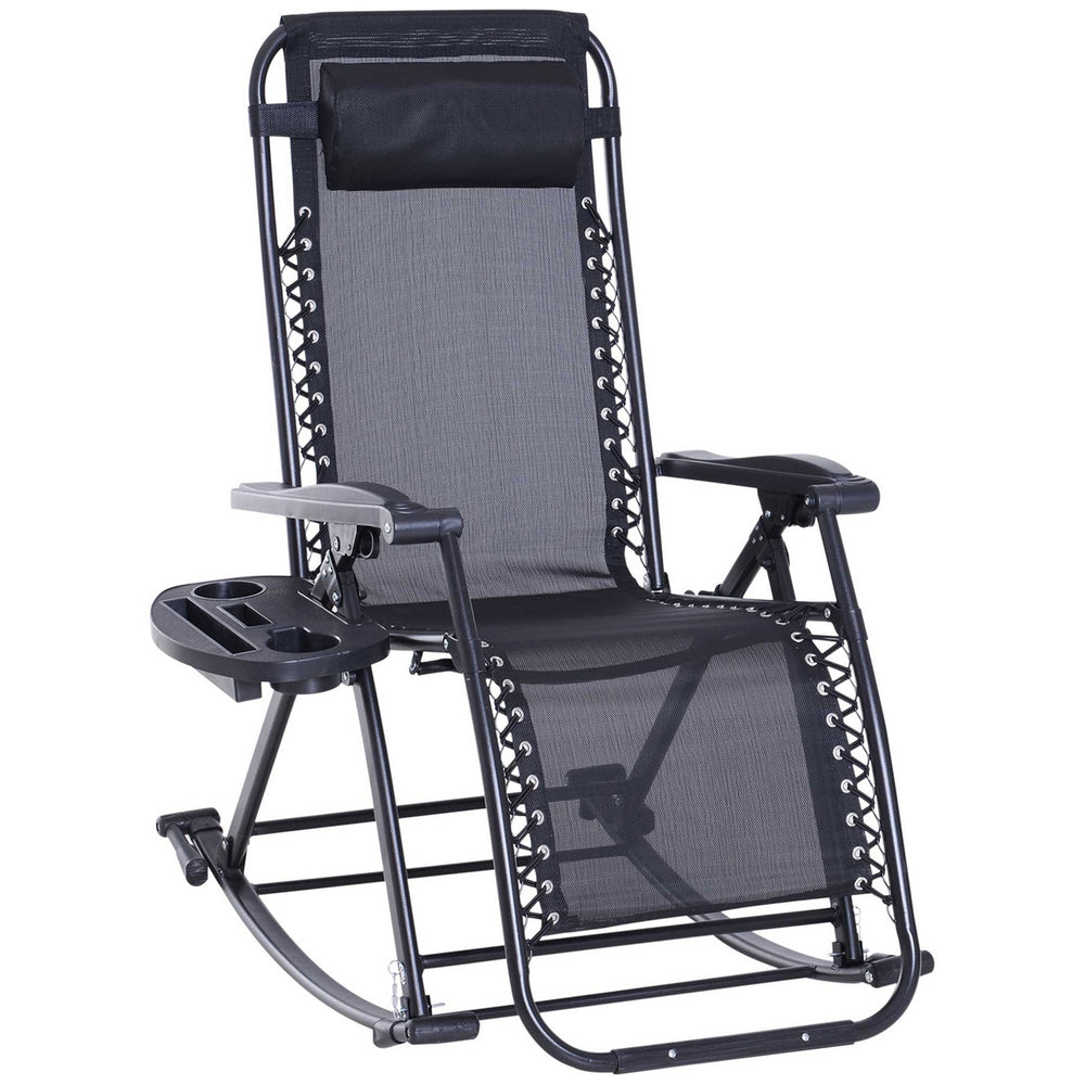 English Elm Outdoor Swing Glider Chair Steel Frame Patio Rocking Mesh Seat 330lb Capacity Weatherproof Comfort Black W2225141402