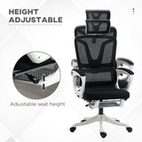 English Elm High Back Home Office Chair, Fabric Computer Desk Chair With Adjustable Headrest, Lumbar Support, Armrest, Foot Rest, Reclining Back, Black