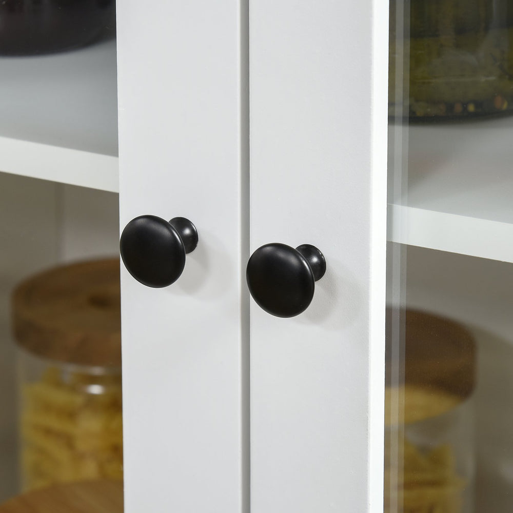 English Elm HOMCOM Traditional 61" Freestanding Kitchen Pantry Cabinet with 5 Adjustable Shelves, Soft-Close Doors, Drawers, White W2225141224