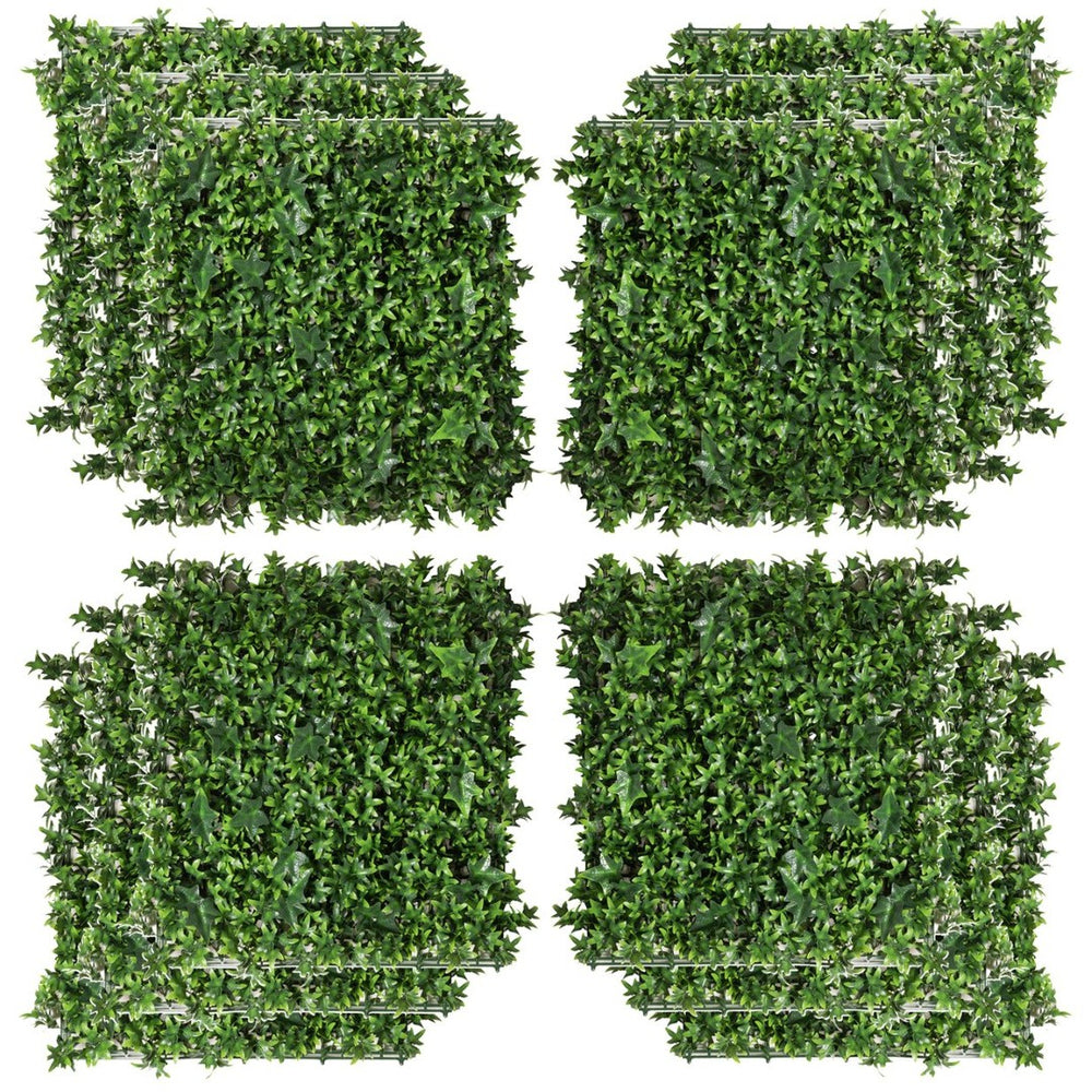 English Elm Artificial Boxwood Hedge Panels Set of 12 Uv Resistant Pe Faux Greenery Wall Coverage W2225141396