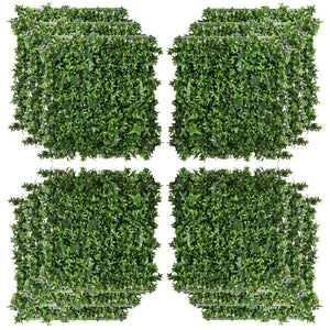 English Elm Artificial Boxwood Hedge Panels Set of 12 Uv Resistant Pe Faux Greenery Wall Coverage W2225141396
