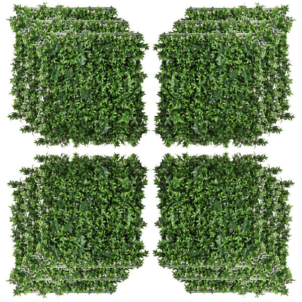 English Elm Artificial Boxwood Hedge Panels Set of 12 Uv Resistant Pe Faux Greenery Wall Coverage W2225141396