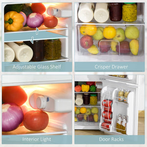 English Elm Double Door Compact Refrigerator 3.2 Cu Ft with Freezer and Reversible Hinge for Dorm W2225141451