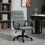 English Elm Fabric Office Chair, Computer Desk Chair, Swivel Task Chair With Arms, Adjustable Height, Swivel Wheels, Mid Back, Charcoal Gray