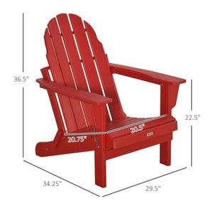 English Elm Folding Adirondack Chair, Durable Faux Wood Design, Weather-Resistant & Portable For Outdoor Relaxation W2225141380