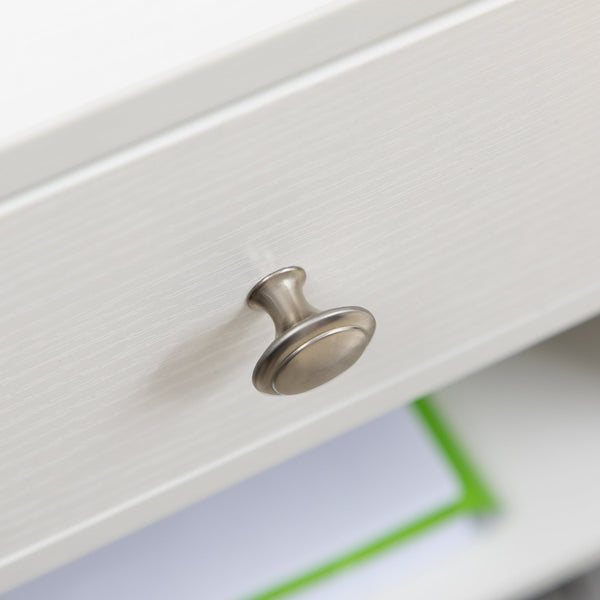 English Elm Mobile Printer Stand with Locking Casters, Adjustable Shelf, Drawer & CPU Holder — Compact White 27" W2225141487