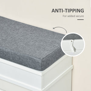 English Elm Modern Shoe Rack Bench with Cushioned Seat, 2 Drawers & Adjustable Shelves Holds 8 Pairs, White W2225141226