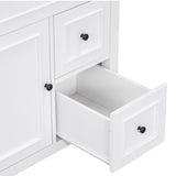 English Elm 30" Bathroom Vanity With Sink Top, Bathroom Vanity Cabinet With Door and Two Drawers, Solid Wood Frame, One Package, White (Old Sku:Wf311620Aak)