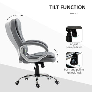 English Elm High Back Executive Office Chair - Ergonomic, Adjustable Height, Plush Padding, And Smooth Mobility W2225141488