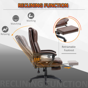 English Elm High Back Massage Office Chair With 6 Vibration Points, Adjustable Recline & Retractable Footrest W2225141238