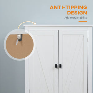 English Elm 72" Freestanding 4-Door Pantry Cabinet Organizer with 4-Tier Shelves, Adjustable Storage, White, Anti-Tip Stability and Stylish Painted Finish W2225141232