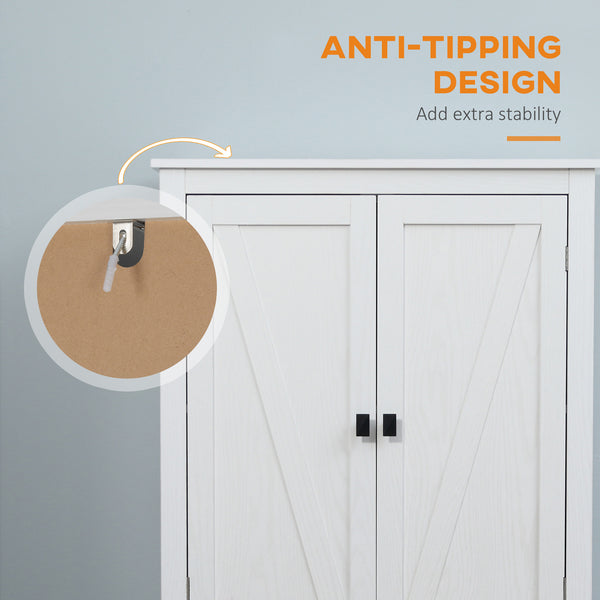 English Elm 72" Freestanding 4-Door Pantry Cabinet Organizer with 4-Tier Shelves, Adjustable Storage, White, Anti-Tip Stability and Stylish Painted Finish W2225141232