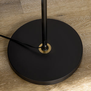 English Elm Adjustable Industrial Floor Lamp Black Gold – Rotatable Arm & Shade, Height Adjustable 48.8–65" W2225141496
