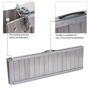 English Elm Wheelchair Ramp Folding Aluminum Alloy Bi-fold Design with Skid Proof Surface 600lb Capacity W2225141450