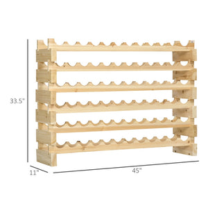 English Elm Stackable Modular Wine Rack Six Tier Natural Wood Freestanding Cellar Storage W2225141449