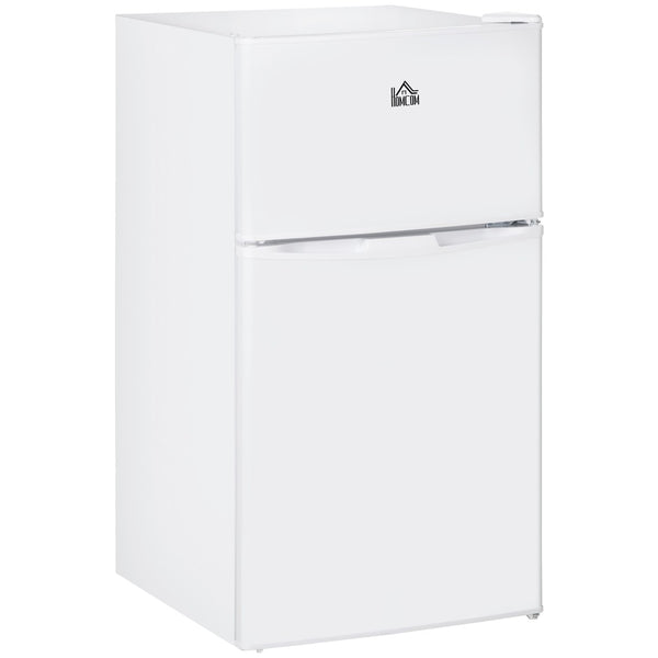 English Elm Double Door Compact Refrigerator 3.2 Cu Ft with Freezer and Reversible Hinge for Dorm W2225141451