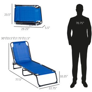 English Elm Folding Chaise Lounge Chair - 4-Position Recline, Breathable Mesh, Portable Outdoor Comfort For Sunbathing W2225141408