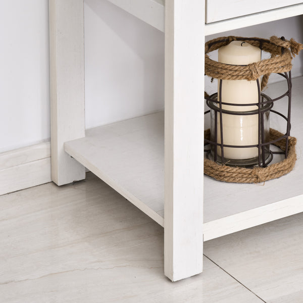 English Elm Farmhouse Barn-Door Sideboard Buffet Cabinet with Drawer, Adjustable Shelf, Rustic Industrial Storage White W2225141245