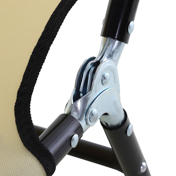 English Elm Foldable Aluminum Chaise Lounge with Padded Headrest, 5-Position Recline, Portable Beach & Patio Lounger Beige W2225141504