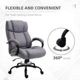 English Elm High Back Big and Tall Executive Office Chair 484Lbs With Wide Seat, Computer Desk Chair With Linen Fabric, Adjustable Height, Swivel Wheels, Light Grey