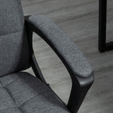 Swivel Fabric Office Chair with Arms, Adjustable Height, Wheels - Mid Back, Charcoal Gray