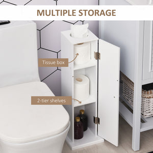 English Elm Toilet Modern Country Corner Toilet Paper Cabinet with Door & Shelves, Slim White Storage Tower, Hidden Screws, Magnetic Lock, Space-Saving Design W2225141213