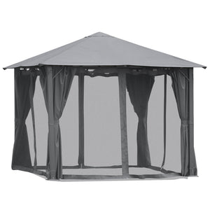 English Elm 10' Outdoor Retractable Pergola Canopy with Aluminum Frame, UV-Proof Fabric, Smooth Slide Rails for Patio Comfort Black W2225141386